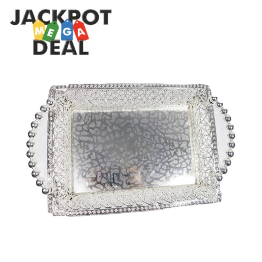 Germen Silver Designer Tray with moti/Pearl Handle 