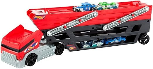 (ITN) Hot Wheels Mega Hauler Truck includes 4 Die-cast Cars SKU62001