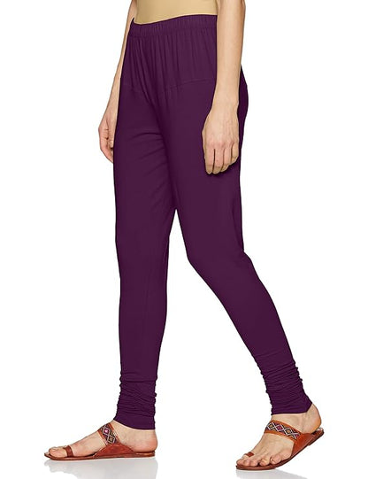 Lyra Women Churidar leggings L-76 (BRINJAL)