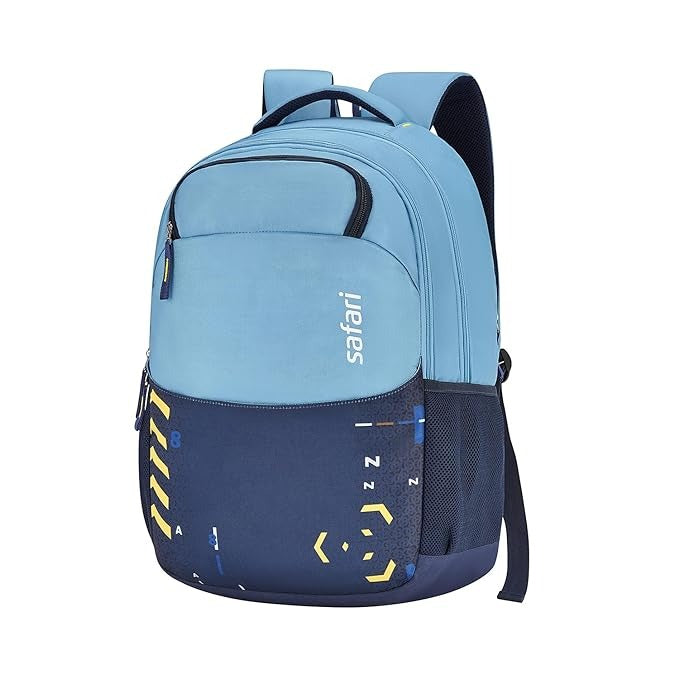 safari stylish fashion college bag casual bag laptop bag navy blue and sky blue