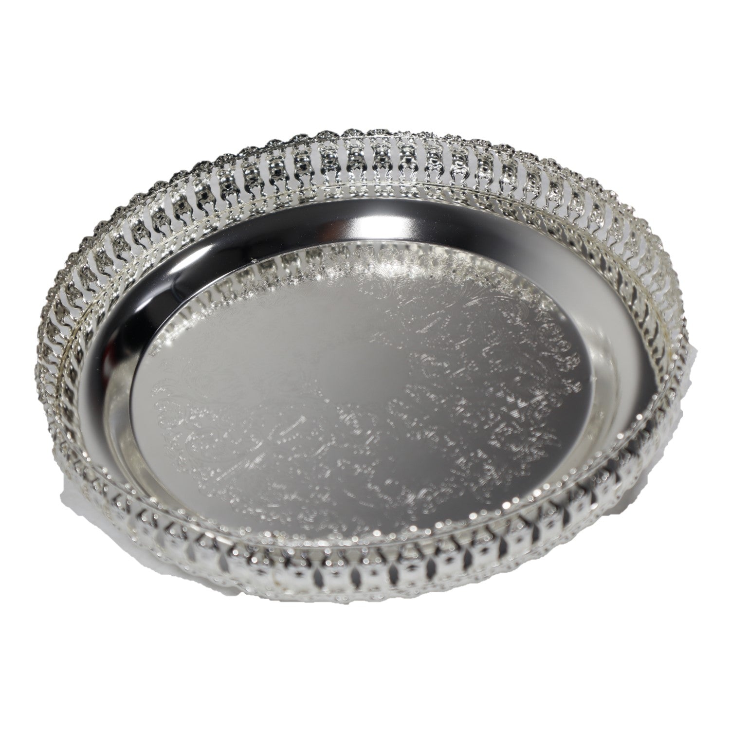 Round Flower Decorative Tray