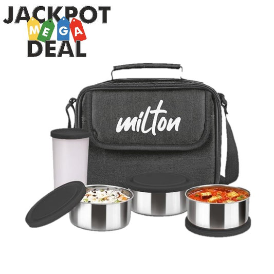 AV (KB 178) MILTON Steel Combi Lunch Box Set of 3 Containers & 1Tumbler SKU5450