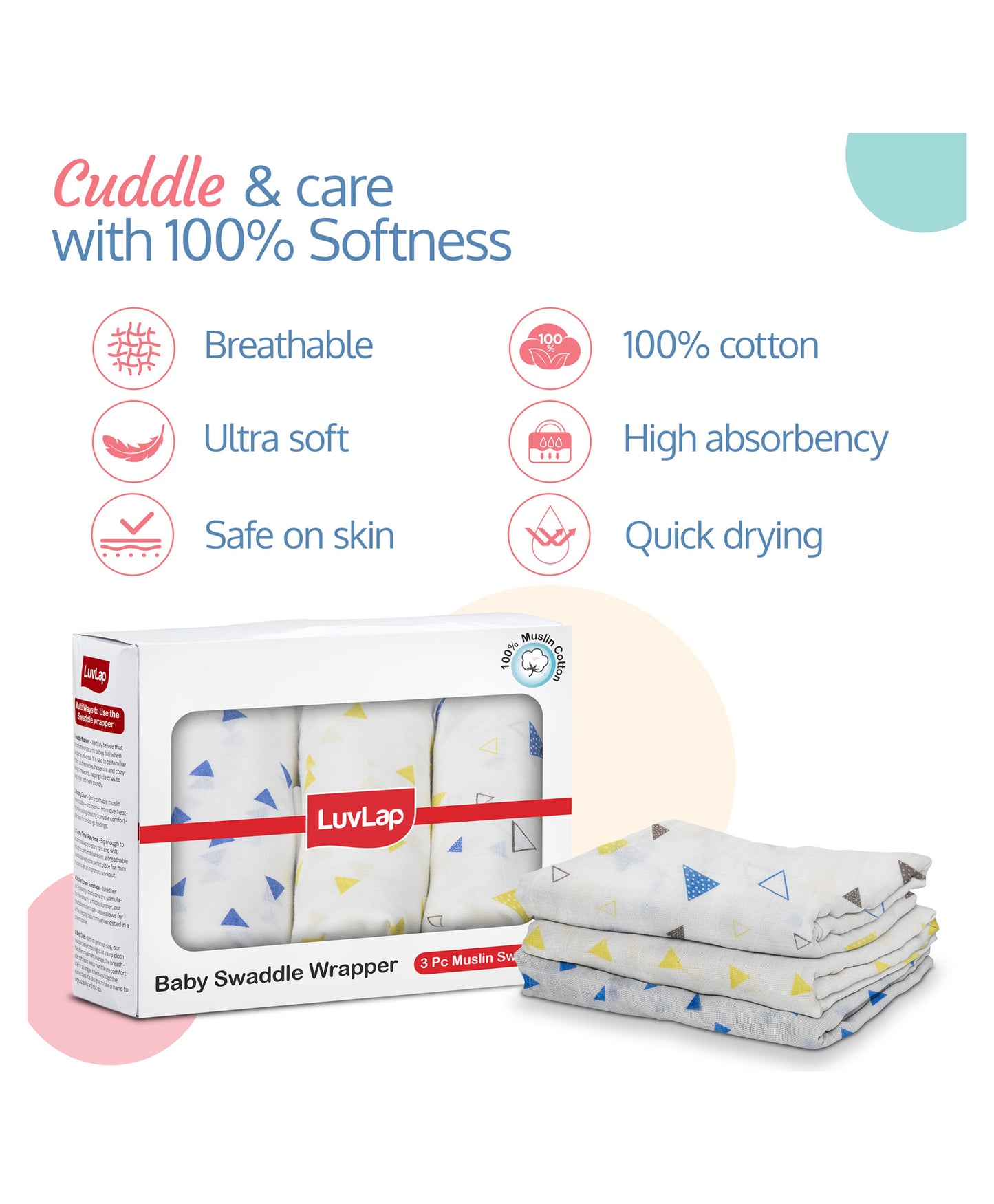 pack of 4 baby swaddle wrapper