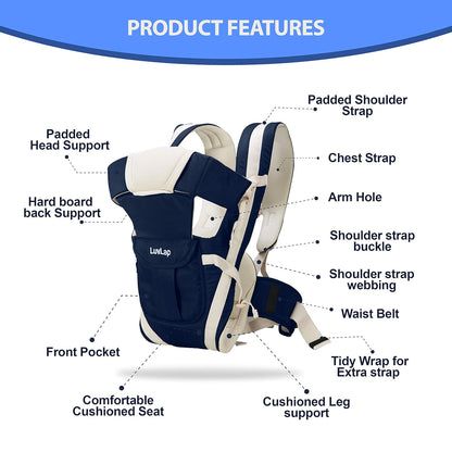 Adjustable side opening buckles and cushioned leg holes ensure safety and comfort