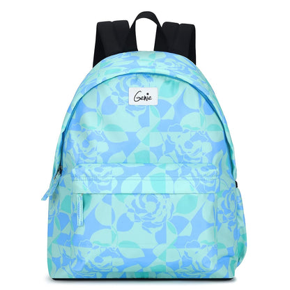 GENIE GRACE Backpack, blue and green college bag laptop backback ,black, travelling, for girls 