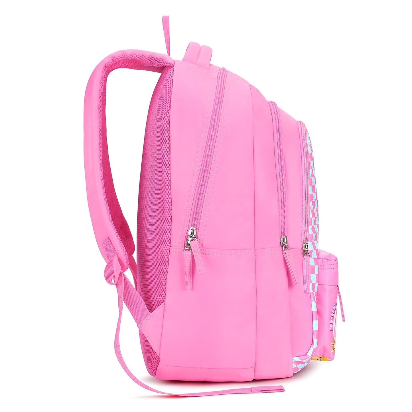 GENIE GRACE Backpack, Polyester Fabric,Polyester Fabric, pink and green , printed fashion, 3 compartment