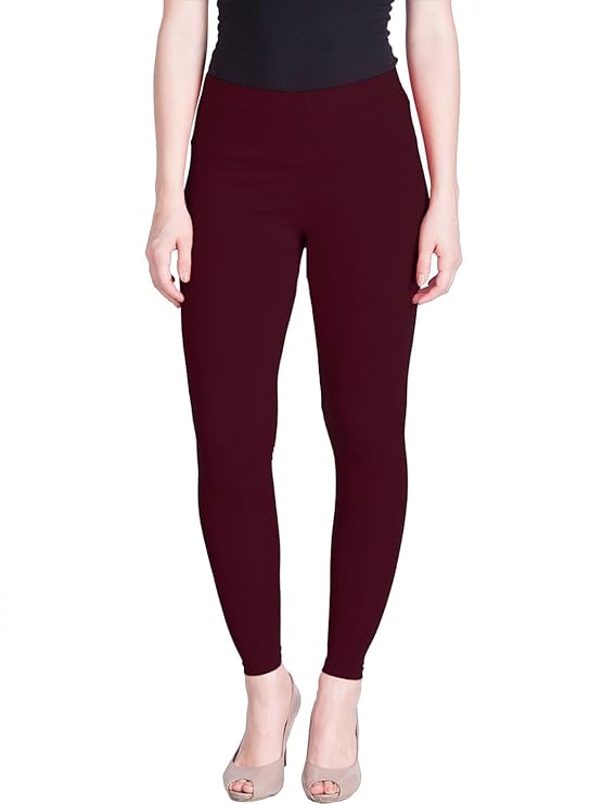 Lyra Women's  Ankle Length Leggings L-161 (BURGUNDY)