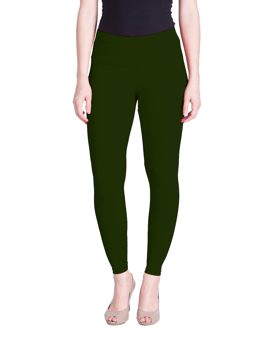 Lyra Women's Ankle  Length Leggings L-06 (BOTTLE GREEN)