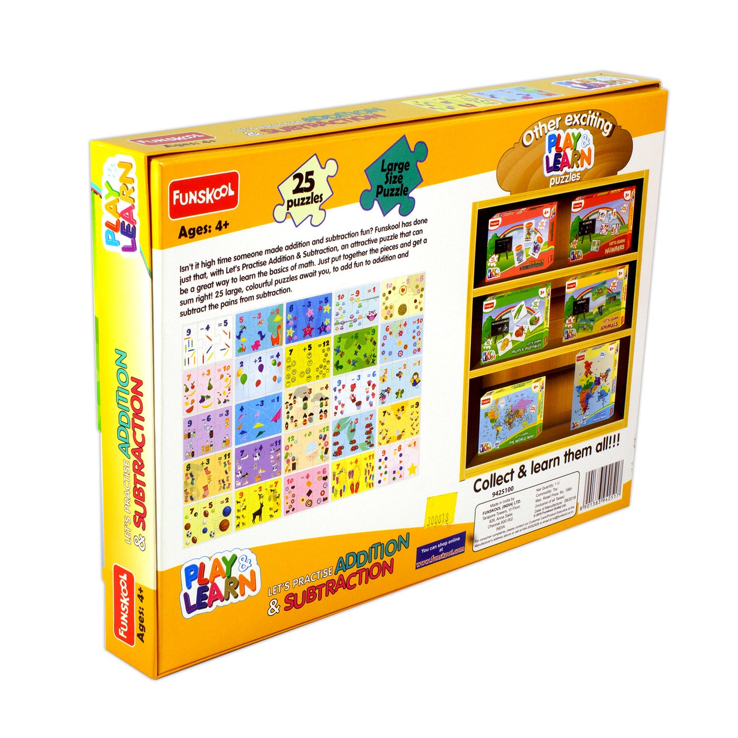 funskool additions & subtractions  puzzle for kids