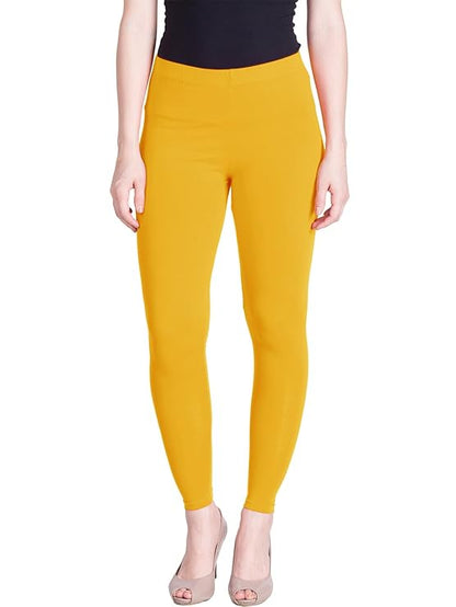 Lyra Women's Ankle Length Leggings L-139  (GOLDEN CORN)