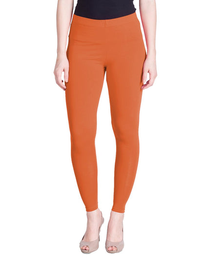 Lyra Women's Regular Hosiery Ankle Length Leggings L-138 (SQUASH ORANGE)