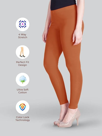 Lyra Women's Ankle Length Leggings L-137(HONEY)