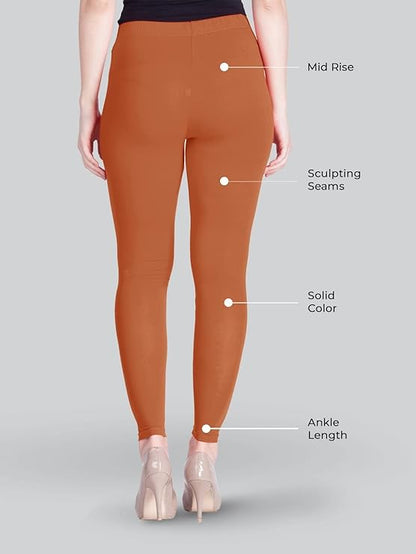 Lyra Women's Ankle Length Leggings L-137(HONEY)