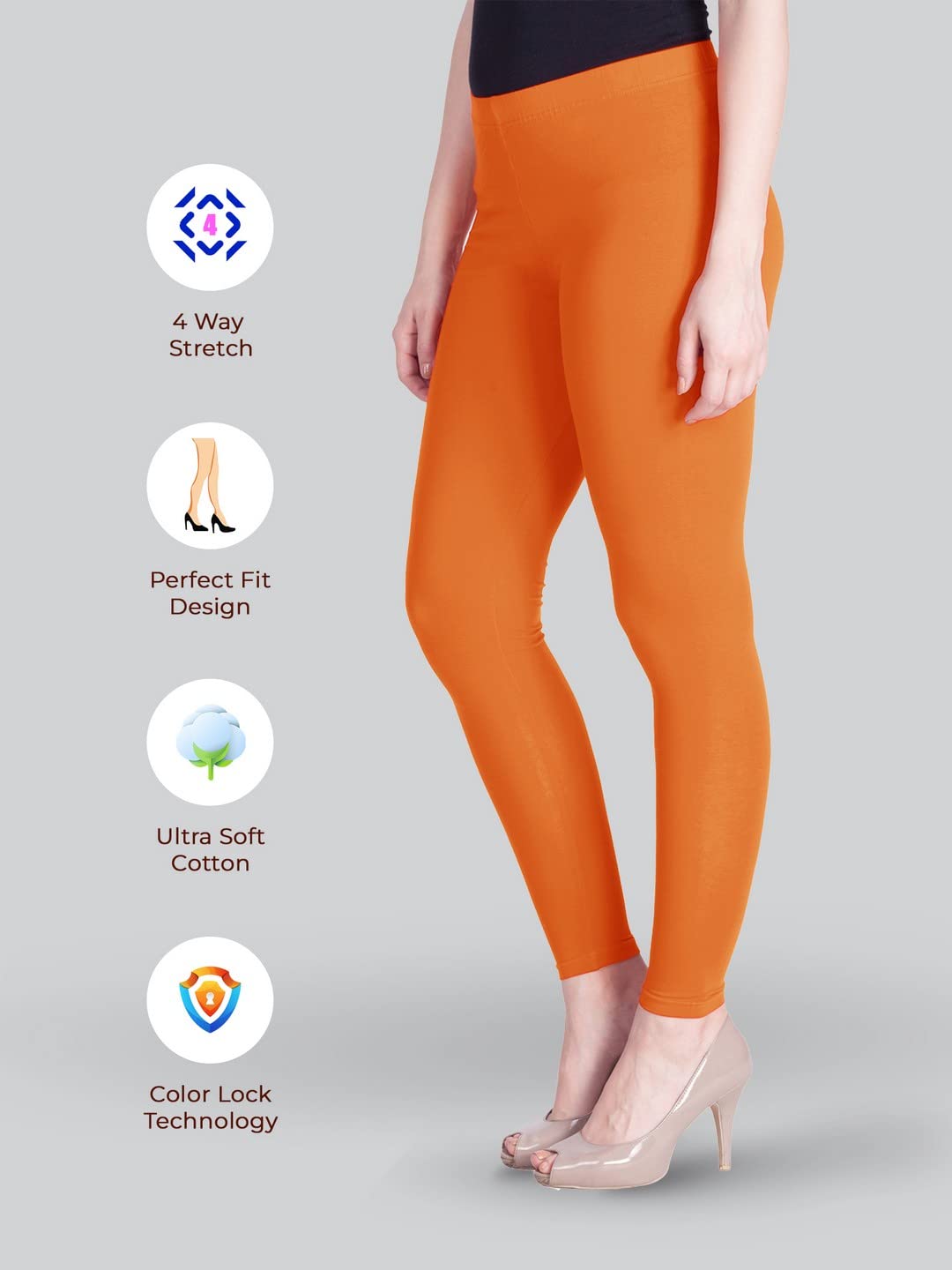 Lyra Women's Ankle  Length Leggings L-133(SUNSET)