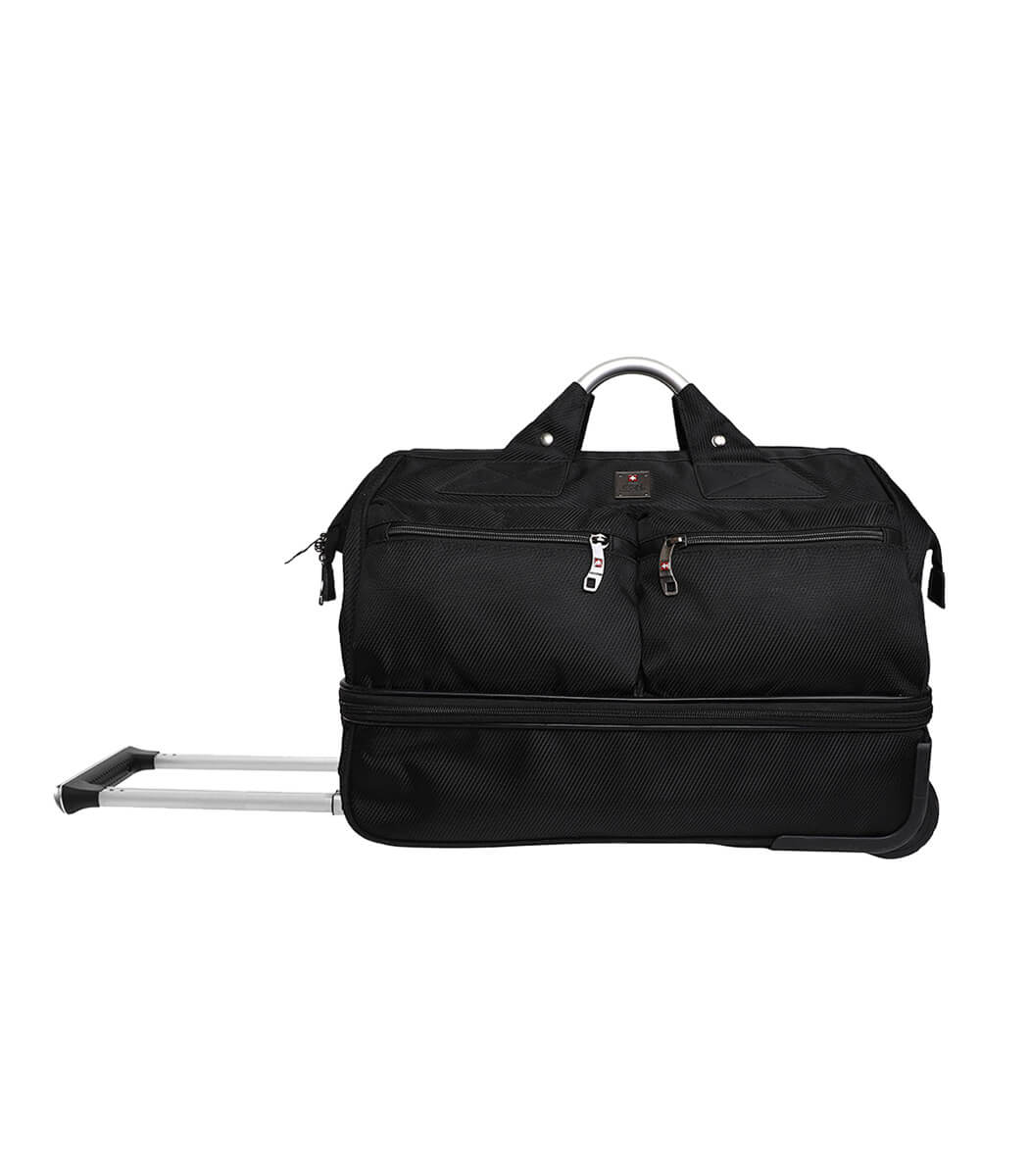 Double Decker Duffle Bag With Trolley Black