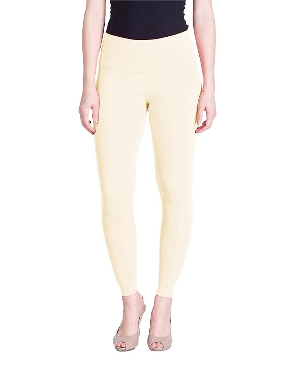 Lyra  Women's   Ankle Length  Leggings L-123 (BUTTER)