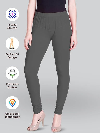 Lyra Women's  Churidar Leggings L-121 (SMOKE GREY)