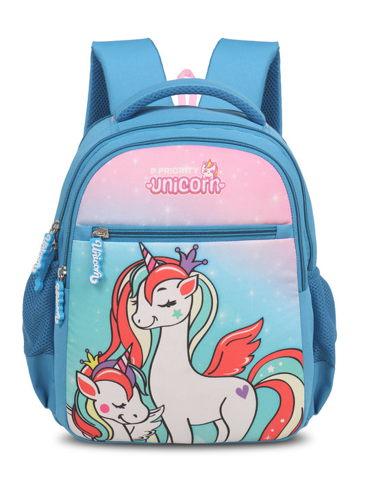 Blue color unicorn school bag