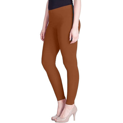 Lyra Women's   Ankle  Length Leggings L-08 (BROWN)