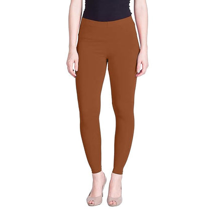 Lyra Women's   Ankle  Length Leggings L-08 (BROWN)