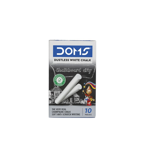 (ITN) Doms Dustless White Chalk Box Pack of 1 SKU3486