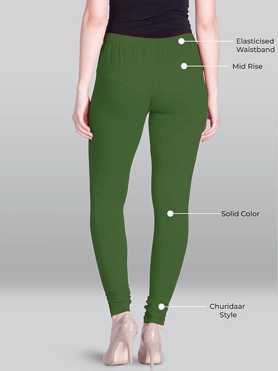 Lyra Women's  Churidar  Leggings L-109 (SPRING GREEN)