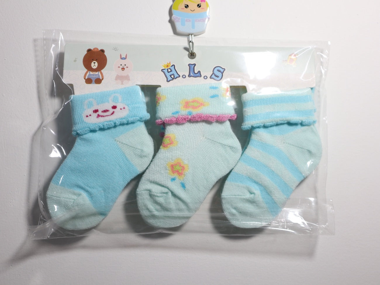 blue and green combination scoks  for baby