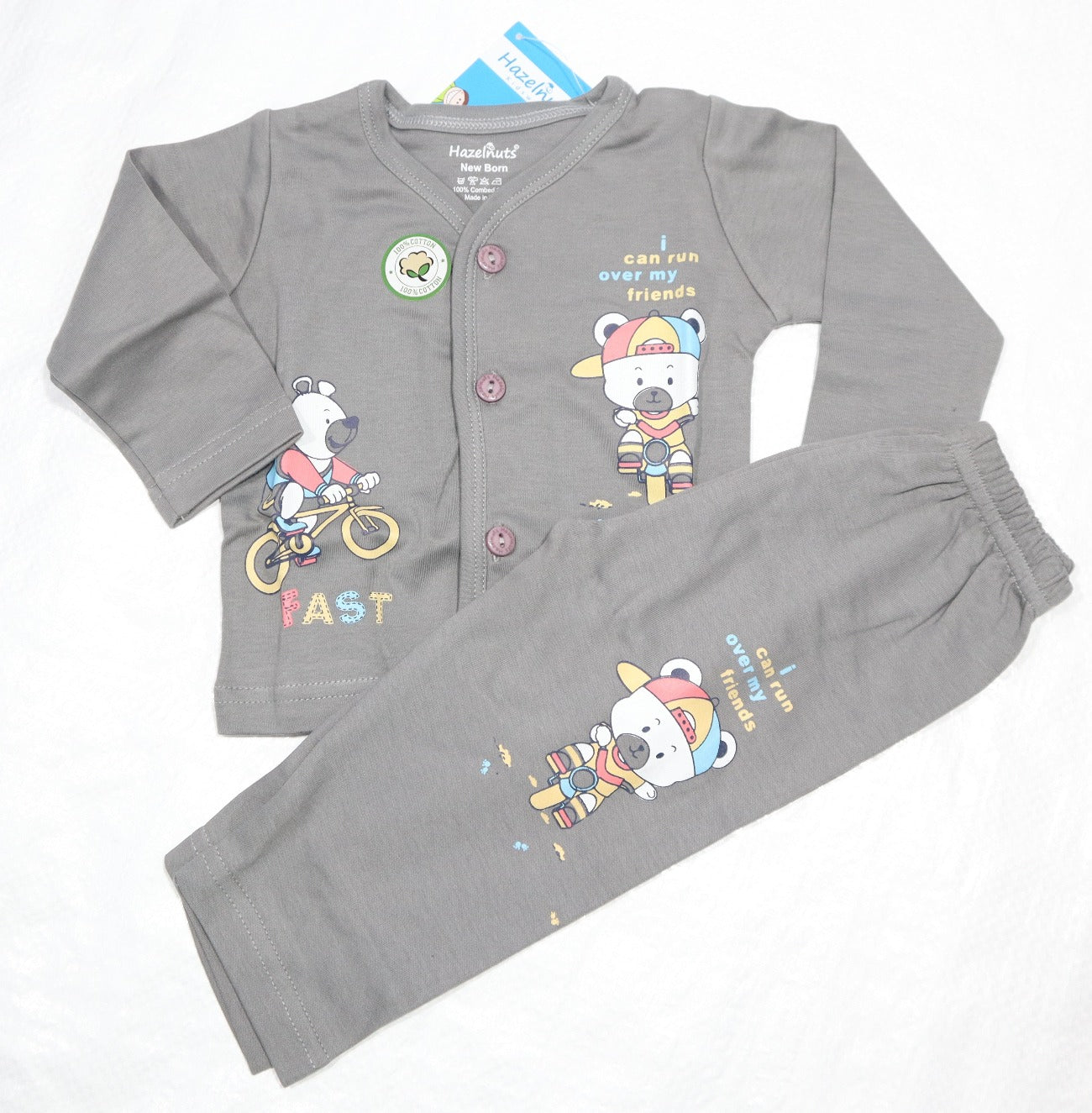 grey colour t shirt and pant for new born  babbies