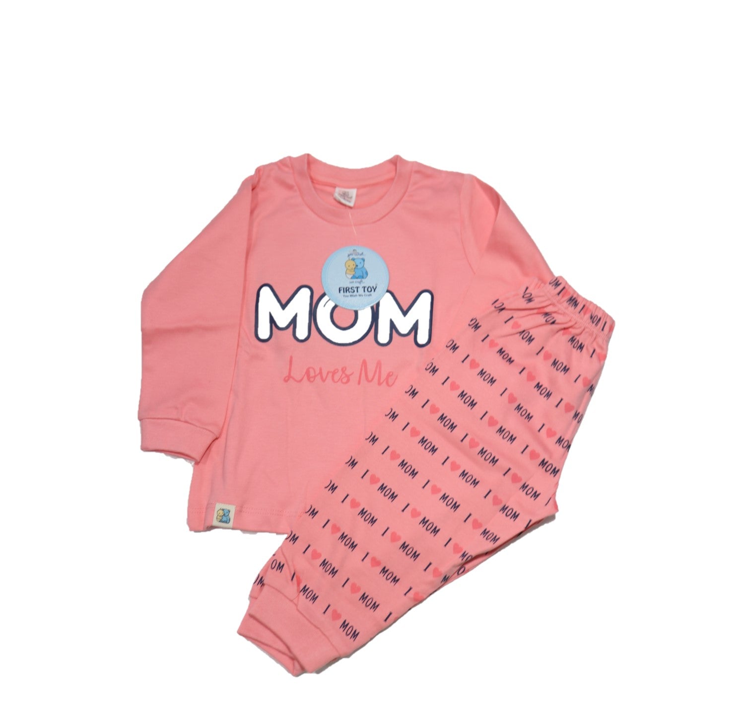 First Toy Full Sleeves T-Shirt and Lounge Pant Set MOM Print