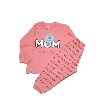 First Toy Full Sleeves T-Shirt and Lounge Pant Set MOM Print