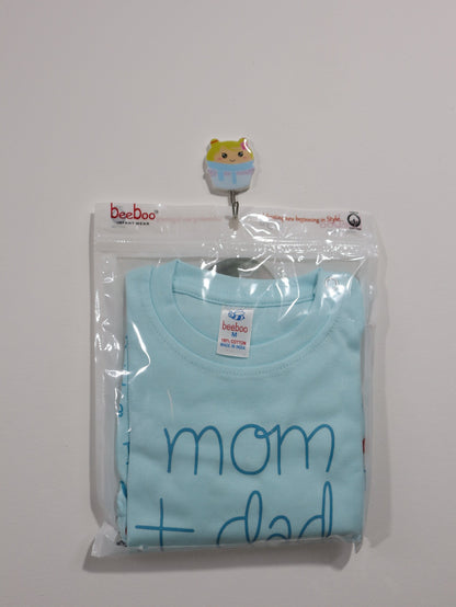 This Beeboo Tshirt- Shorts Printed Cotton Baby Clothing Set in blue is perfect for infants 0 to 6 months