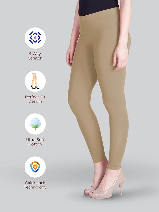 Lyra Women's Ankle Length Leggings 154 (CARAMEL BROWN)