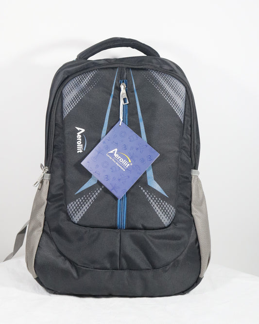 Aerollit; College Backpack, school bag , black and grey printing 