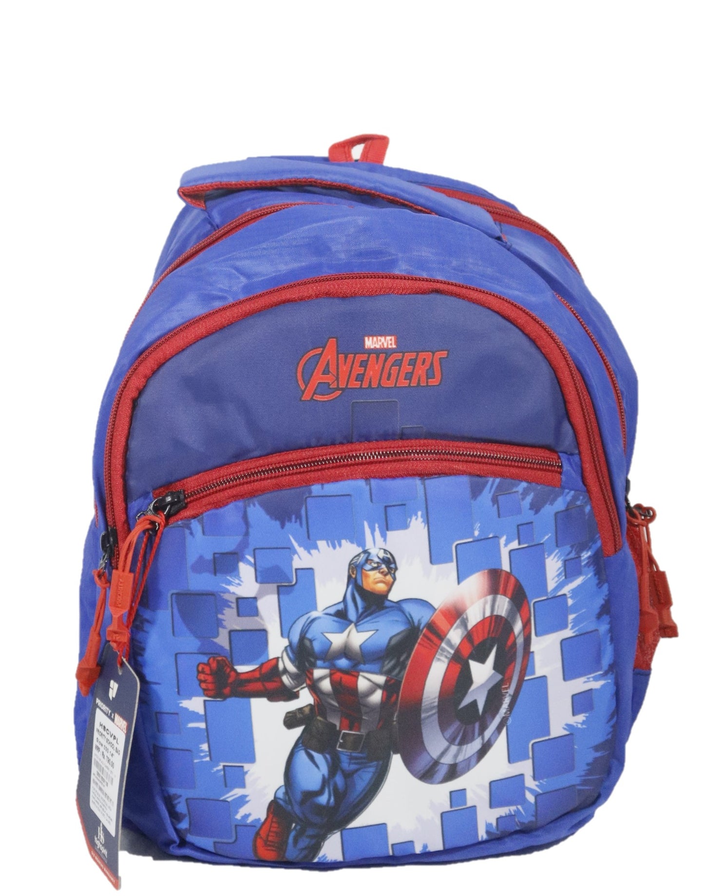 Priority Marvel Blue Avengers LKG to UKG Class School Backpack, blue and red 