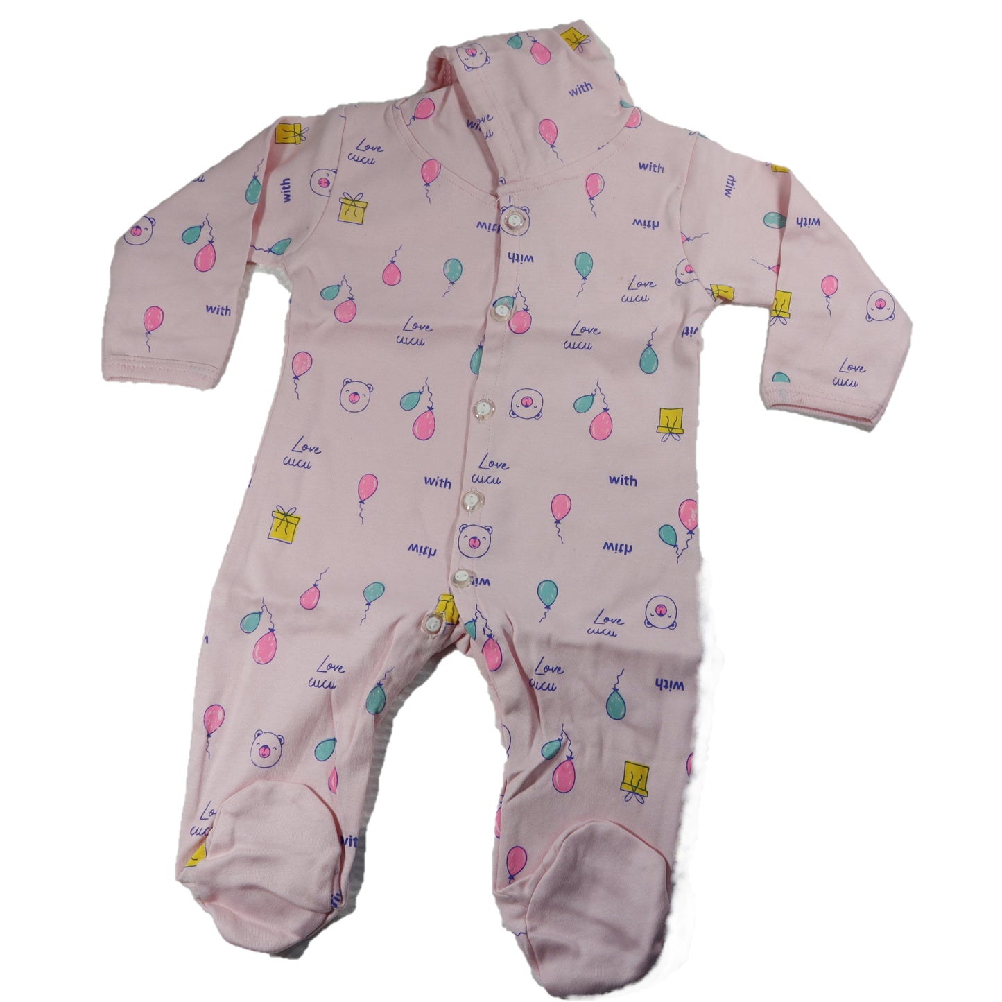 pink colour sleep suit for new born baby