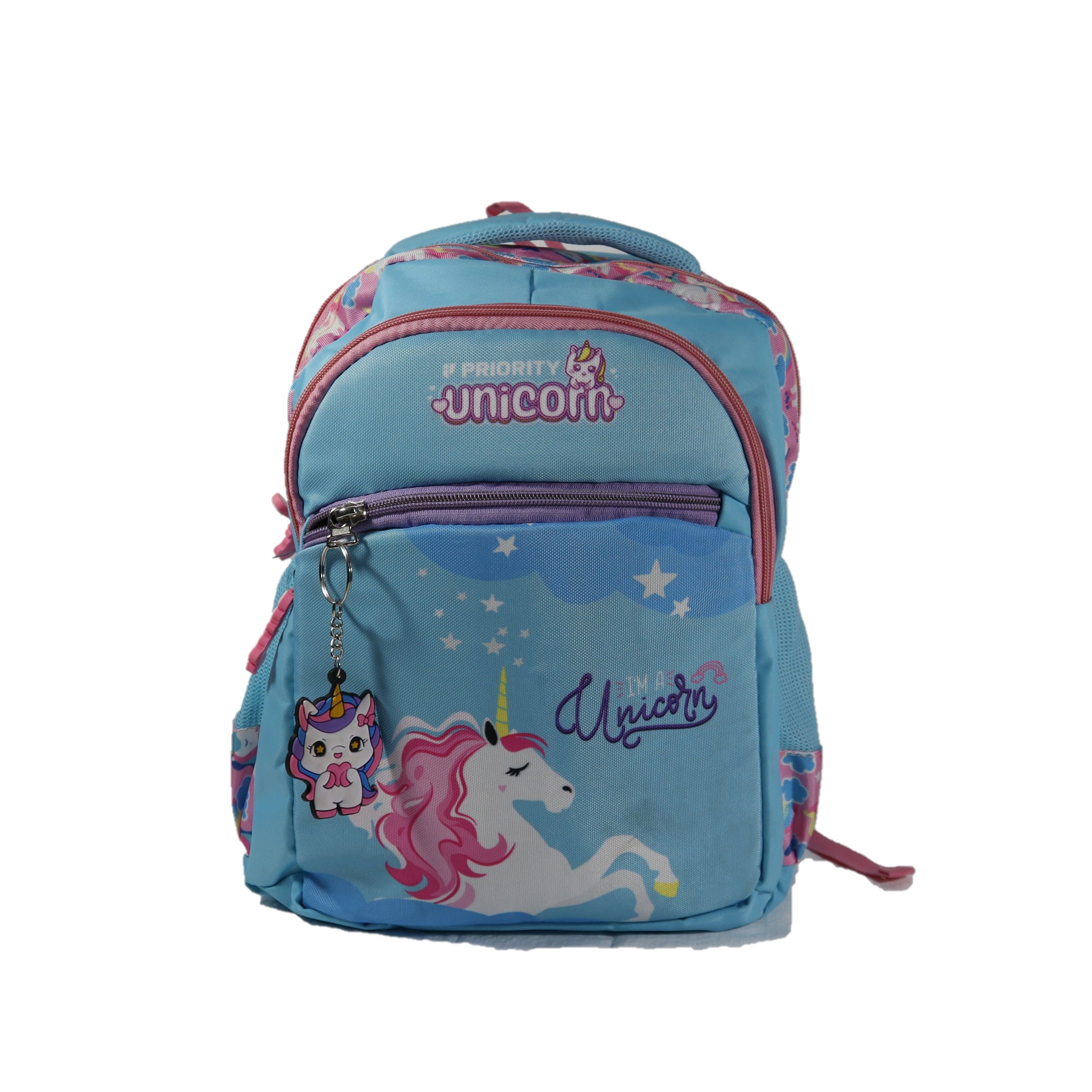 unicorn kids school bag with key chain