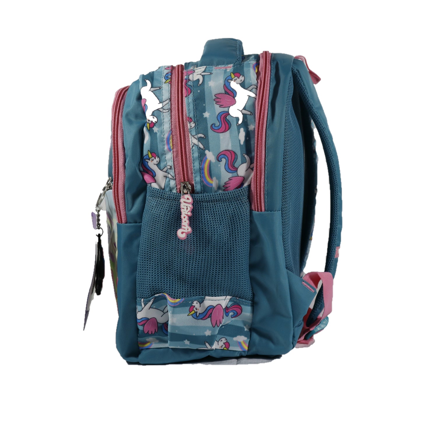 Priority Unicorn Pixel Series School Bag Nursery to LKG, UKG (Teal)