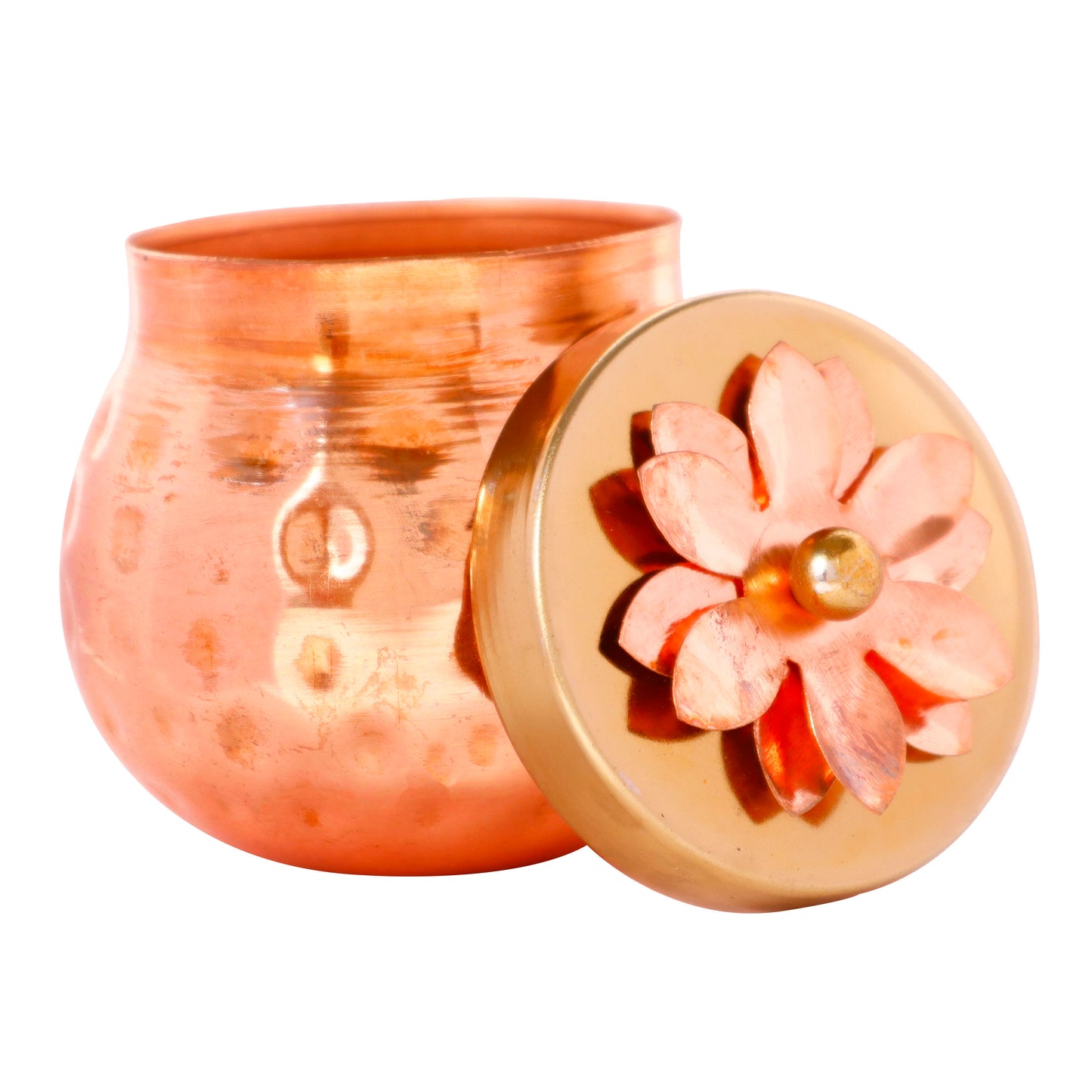 (ITN) Puja Copper Finish Decorative Bowl for Festivals 15 SKU0241