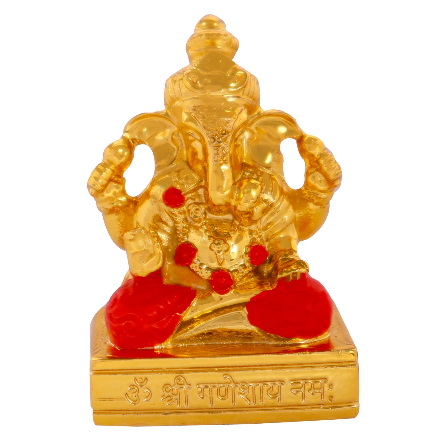 (ITN) Gold Plated Ganesha Idol, Home Good Luck Gift SKU8963