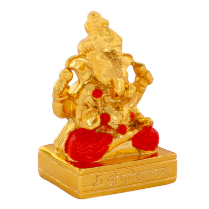 (ITN) Gold Plated Ganesha Idol, Home Good Luck Gift SKU8963