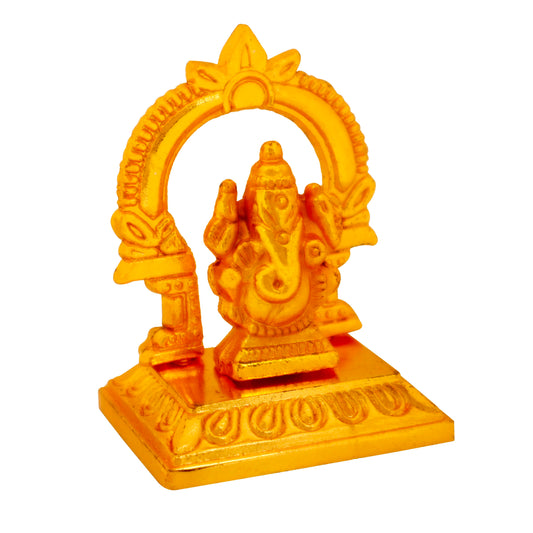 (ITN) Ganapati Gold Color murti/Idol for Gift Item SKU4025