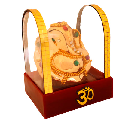 (ITN) Ganpati with Golden base and Gift item SKU7701