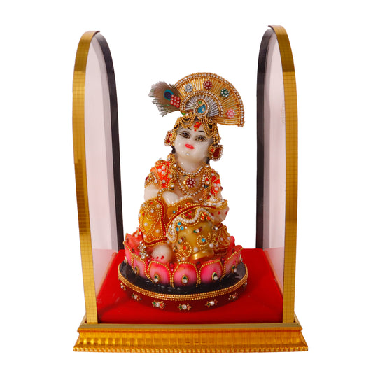 (ITN) Laddu Gopal Lord Krishna Hindu God Resin Idol 22 SKU8062