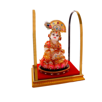 (ITN) Laddu Gopal Lord Krishna Hindu God Resin Idol 22 SKU8062