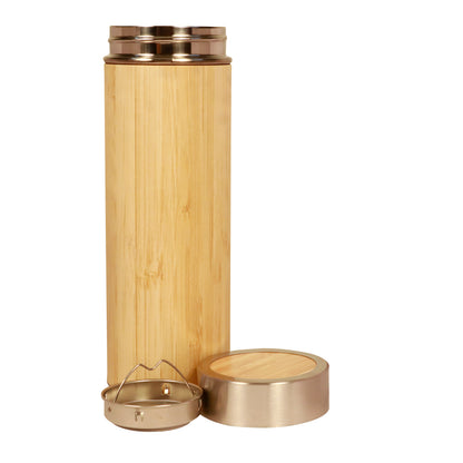 (ITN) Eco-Friendly Bamboo Water Bottle, Stainless Steel Flask Water Bottle SKU56850