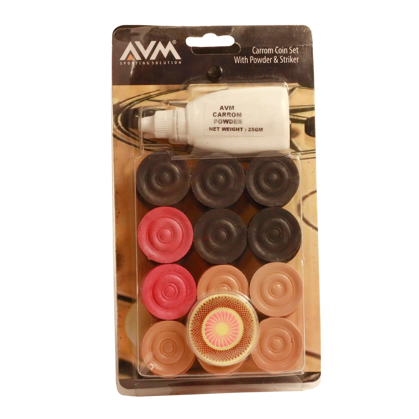 (ITN) AVM Carrom Coin Set With Powder & Striker SKU454571