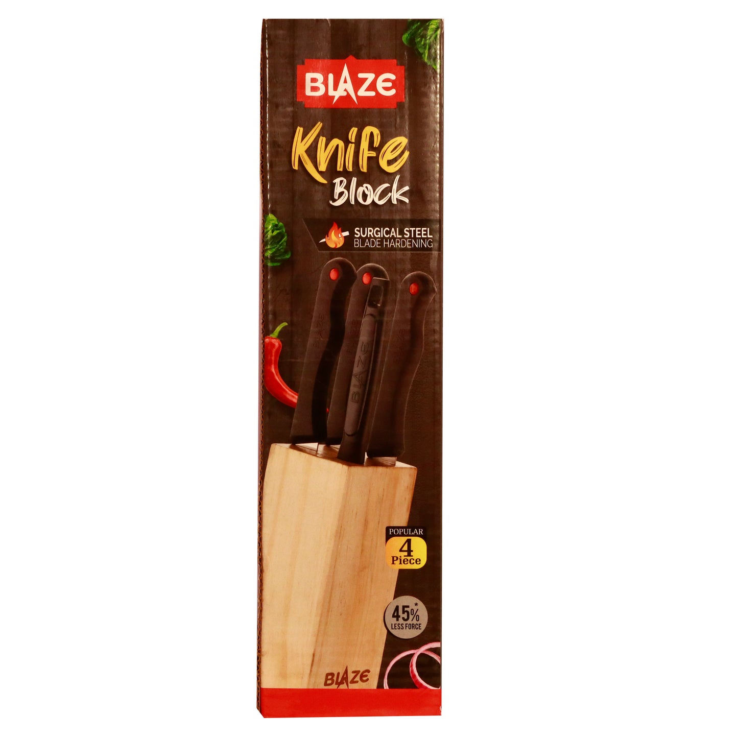 (ITN) Blaze Knife Block with4 knifes SKU565650