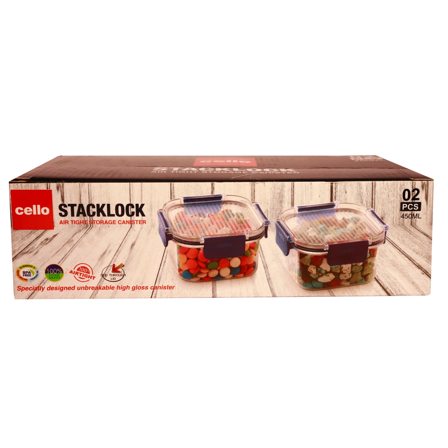 (ITN) Cello Stack Lock Box set of 2pcs SKU54475