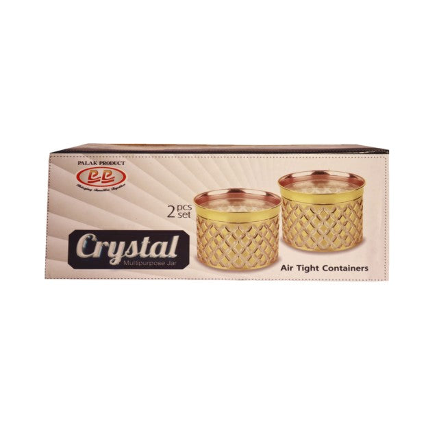 (ITN) Crystal Multipurpose Jars set of 2pc SKU455102