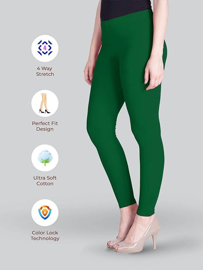 Lyra Women's  Ankle  Length Leggings 156 (CROCODILE GREEN)